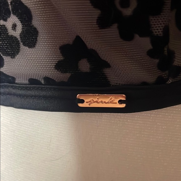 PINK Floral Black Bralette - Picture 2 of 7